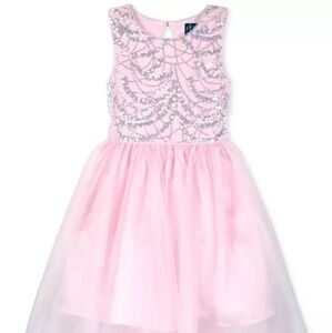 Pink & Violet Toddler Girls & Little Girls Sequined Mesh High-Low Dress - Pink